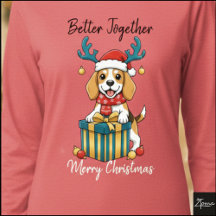 Christmas Beagle Reindeer Scarf Gift Graphic