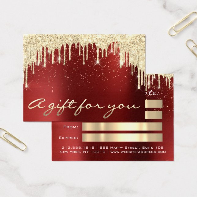 Christmas Beauty Gold Confetti Gift Burgundy Red (Escritótio)