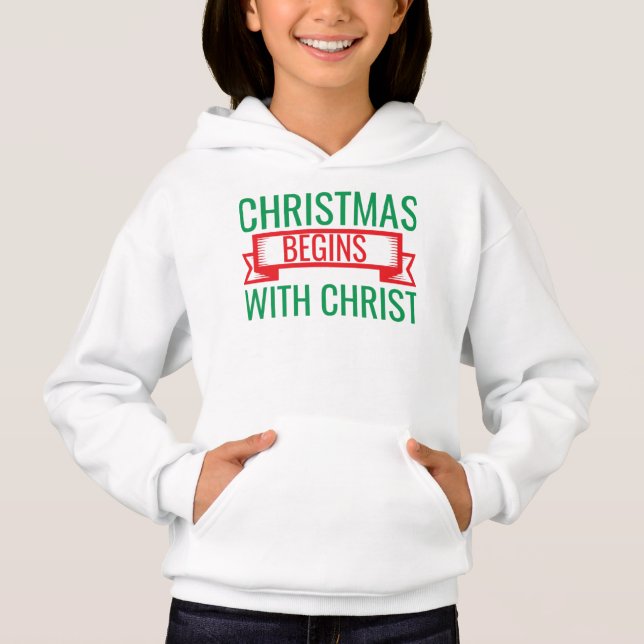 Christmas Begins with Christ-15523 T-Shirt Hoodie (Frente)