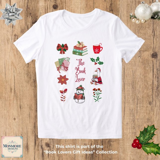 Christmas Book Lover T-Shirt Tri-Blend Shirt (Criador carregado)