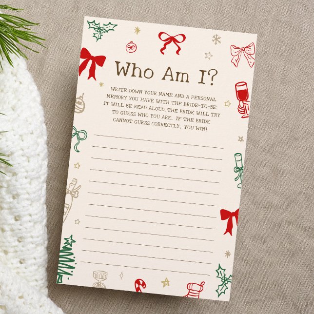 Christmas Bridal Shower Guess Who Am I Game (Criador carregado)