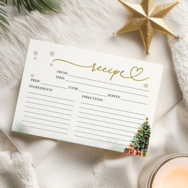 Christmas Bridal Shower Shower Recipe Cards (Criador carregado)