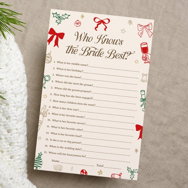 Christmas Bridal Shower Who Knows the Bride Best (Criador carregado)