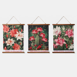 Christmas Cactus Wall Tapestry Bloom Bright Shine