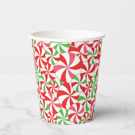 Christmas Candy Cane Print Party Paper Cups