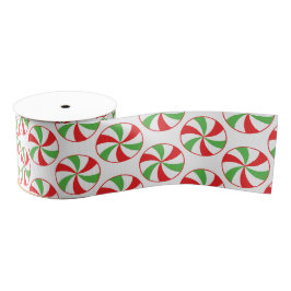 Christmas Candy Cane Printed Ribbon