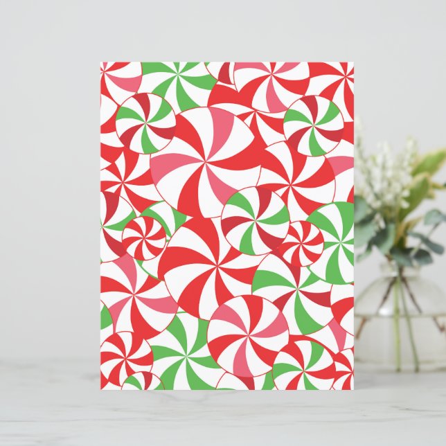Christmas Candy Cane Scrapbook Paper (Em pé/Frente)