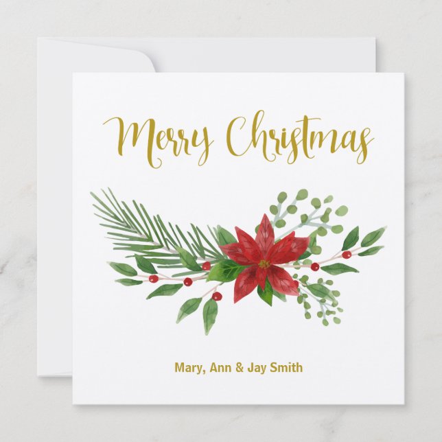 Christmas card design with Poinsettia Design (Frente)
