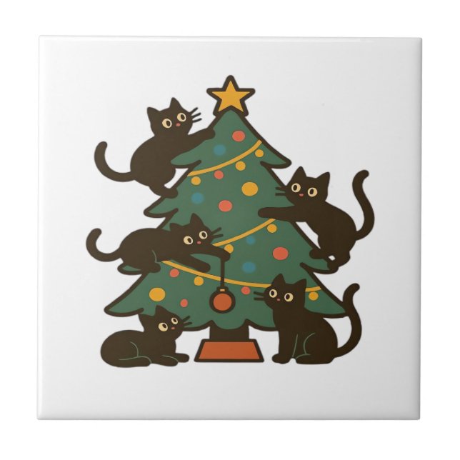 Christmas Cats Around The Tree Holiday Classic (Frente)