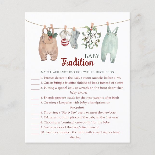 Christmas Clothes Baby Traditions Game (Frente)