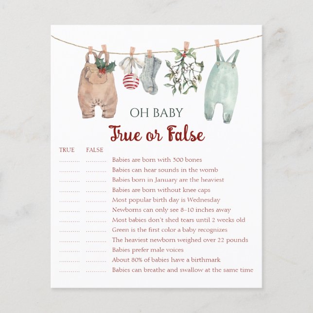 Christmas Clothes Oh Baby True or False (Frente)