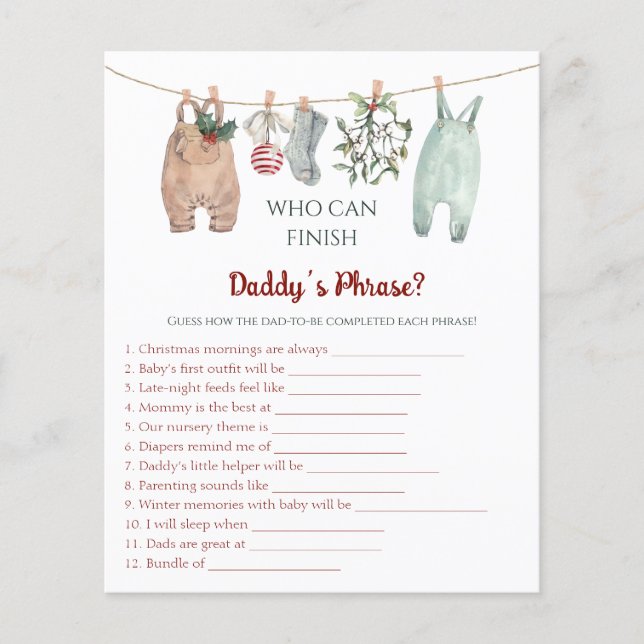 Christmas Clothes Who Can Finish Daddy 's Phrase (Frente)