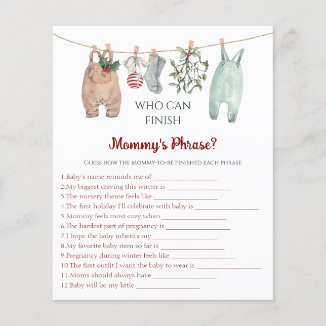 Christmas Clothes Who Can Finish Mommy's Phrase (Frente)