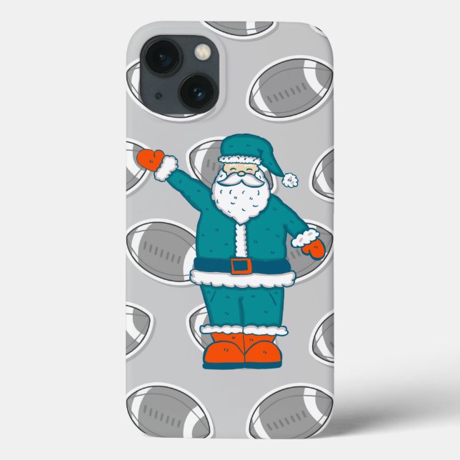 christmas cor de laranja azul teal santa claus (Verso)