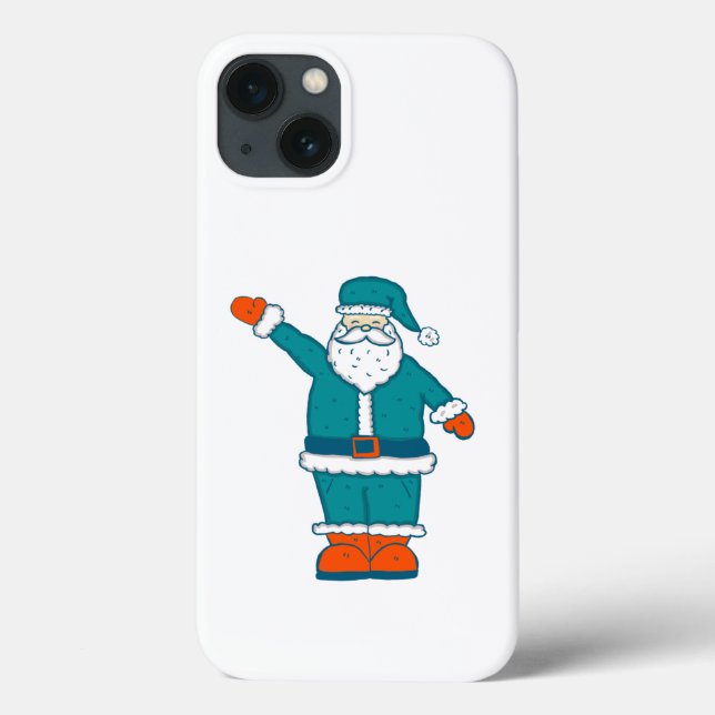 christmas cor de laranja azul teal santa claus (Verso)