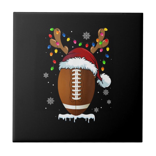 Christmas Football Ball Santa Lights Funny Boys Me (Frente)