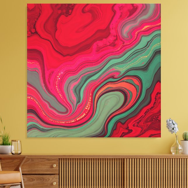 Christmas Frequency Bloom Abstract Wrapped Canvas (Insitu(Sala de estar))
