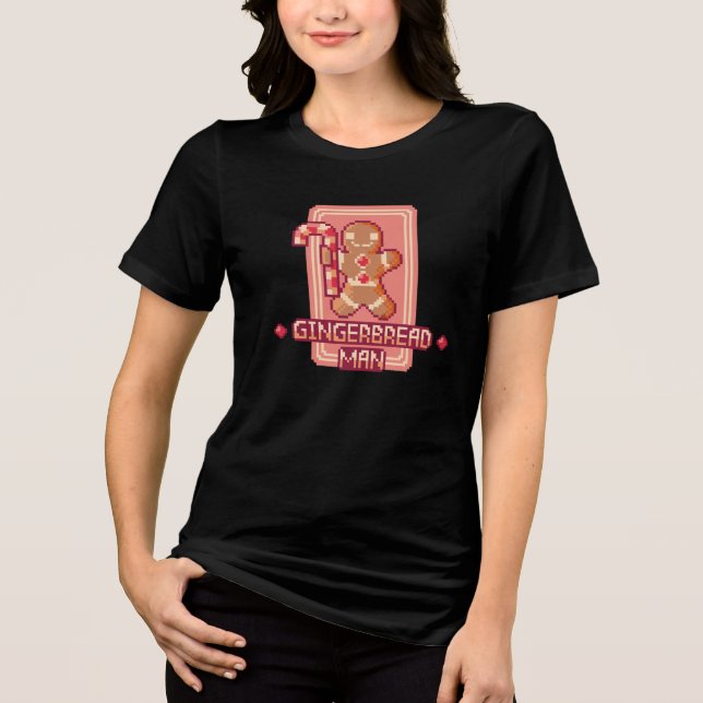 Christmas Gingerbread Man Pixel Art Design (Frente)