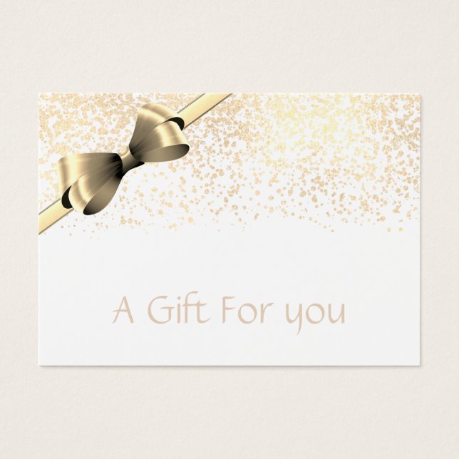 Christmas/holiday gold confetti gift certificate (Frente)