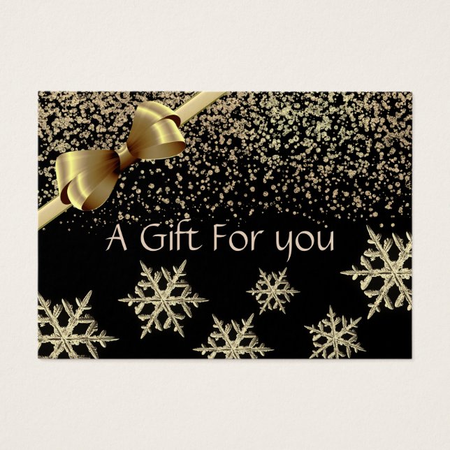 Christmas/holiday gold confetti gift certificate (Frente)