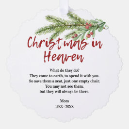 Christmas In Heaven Poem Memorial Photo Greenery