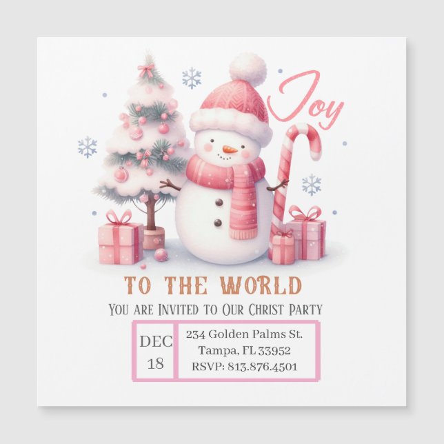 Christmas Joy to the World Magnet Card (Frente)