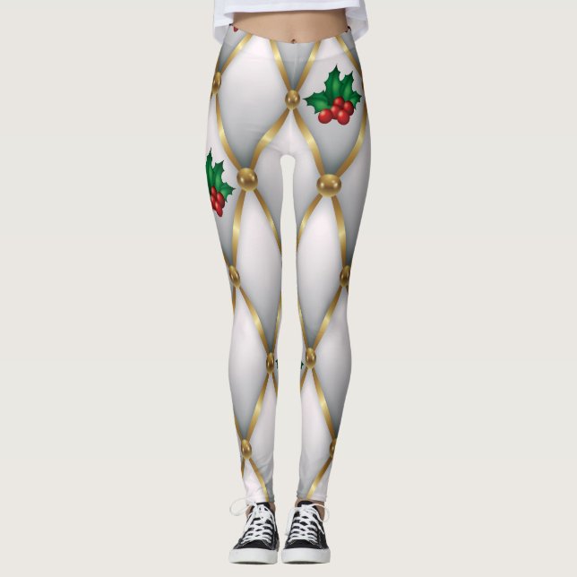 Christmas Leggings – Festive Holiday Pattern  (Frente)