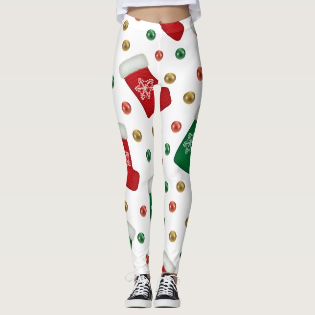 Christmas Leggings – Festive Holiday Pattern  (Frente)