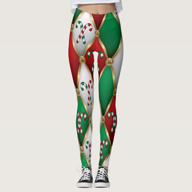 Christmas Leggings – Festive Holiday Pattern  (Frente)