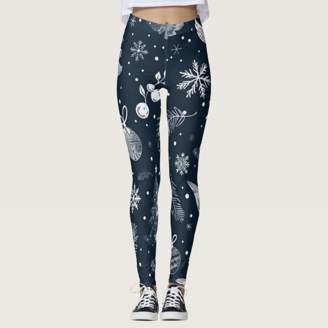 Christmas Leggings – Festive Holiday Pattern  (Frente)