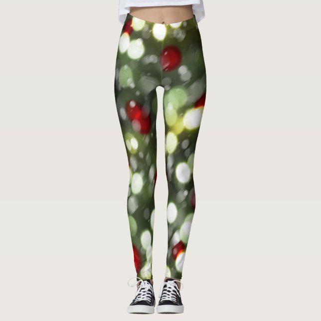 Christmas Lights Leggings with Snow (Frente)