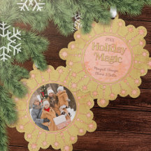 Christmas Magic: Gold and Pink Star Design Photo