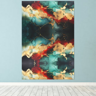 Christmas Marble Glow Premium Wrapped Canvas