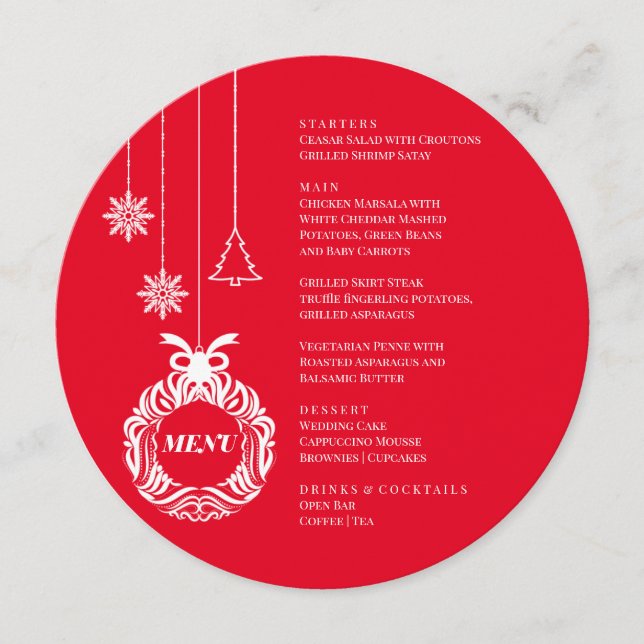 Christmas Menu Red and white  (Frente)