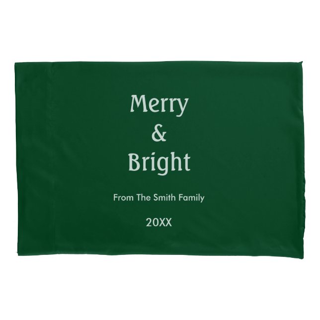 Christmas Merry And Bright Hunter Green Gift Decor (Frente)