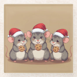 Christmas Mice Eating Santa's Cookies, Coaster