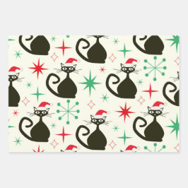 Christmas Mid Century Retro Atomic Cats 