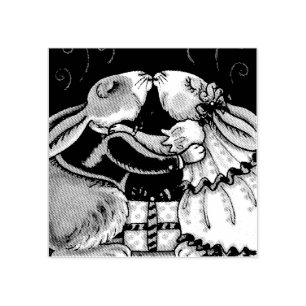 CHRISTMAS MISTLETOE BUNNY BEIJA CARIMBO DE BORRACH