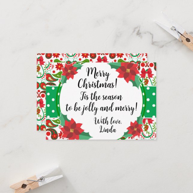 Christmas Paisley & Poinsettia Jolly (Frente/Verso In Situ)