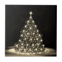 Christmas Party Golden Shiny Tree Winter Black