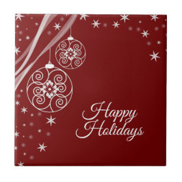 Christmas Party White Stars Red Elegant