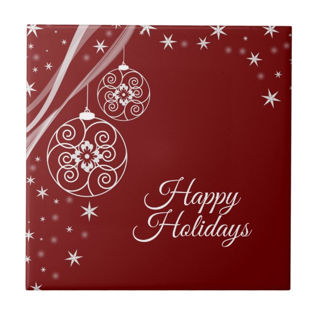 Christmas Party White Stars Red Elegant (Frente)