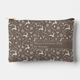 Christmas Reindeer Pattern Brown with Text