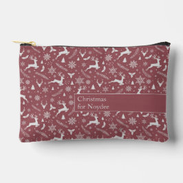 Christmas Reindeer Pattern Red with Text