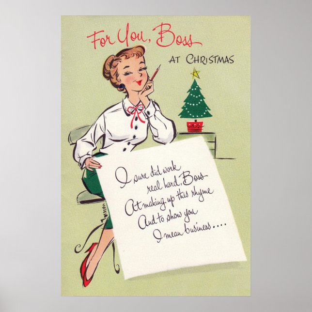 Christmas retro office party decor poster (Frente)