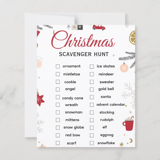 Christmas Scavenger Hunt Checklist Art (Frente)
