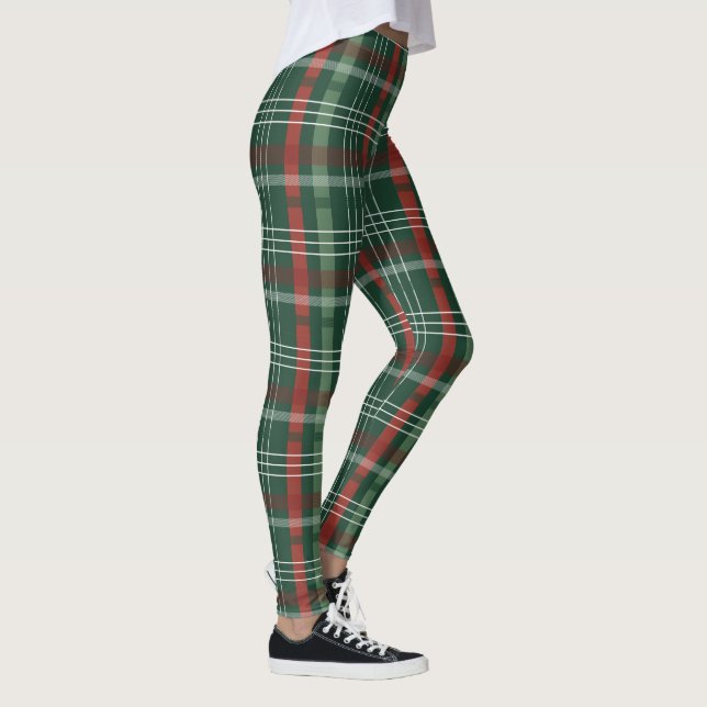 Christmas Tartan Plaid Leggings – Festive Women’s  (Direita)