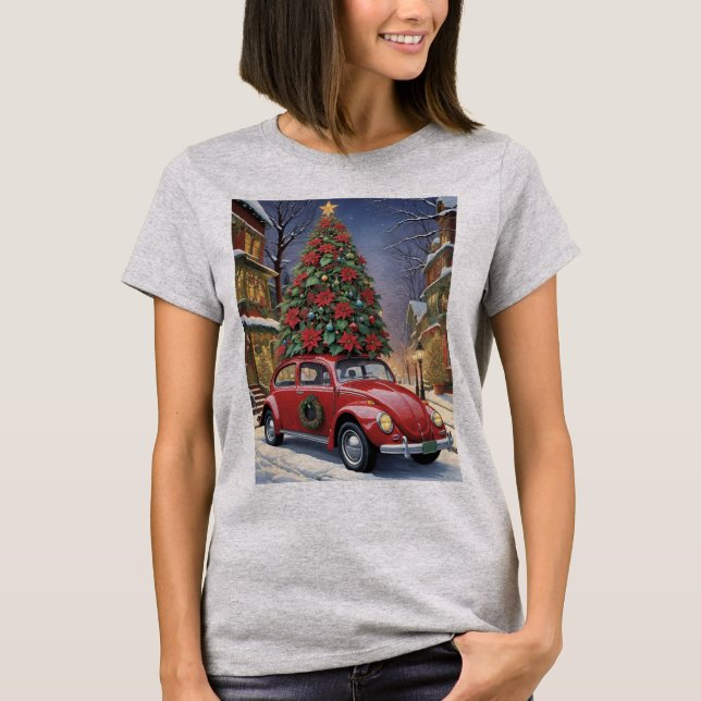 Christmas Tree On Top Of Red Hippie Bug Car (Frente)