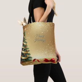Christmas Tree Ribbons Holiday Tote Bag