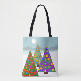 Christmas Tree Scene Tote
